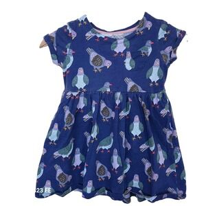 Mini Boden Short-sleeved Fun Jersey Dress-Starboard Navy Pigeons